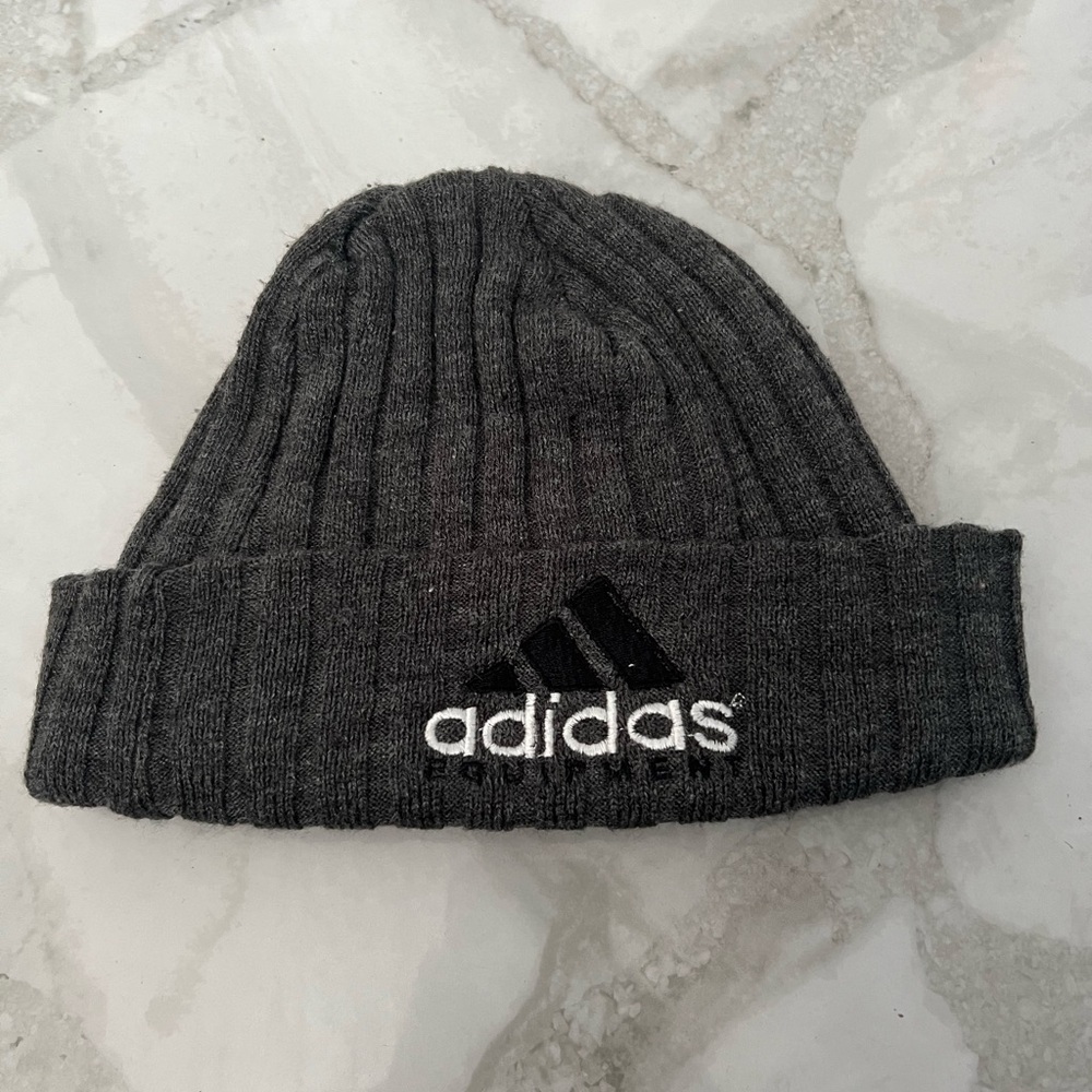 Vintage Adidas Gray Knit Beanie